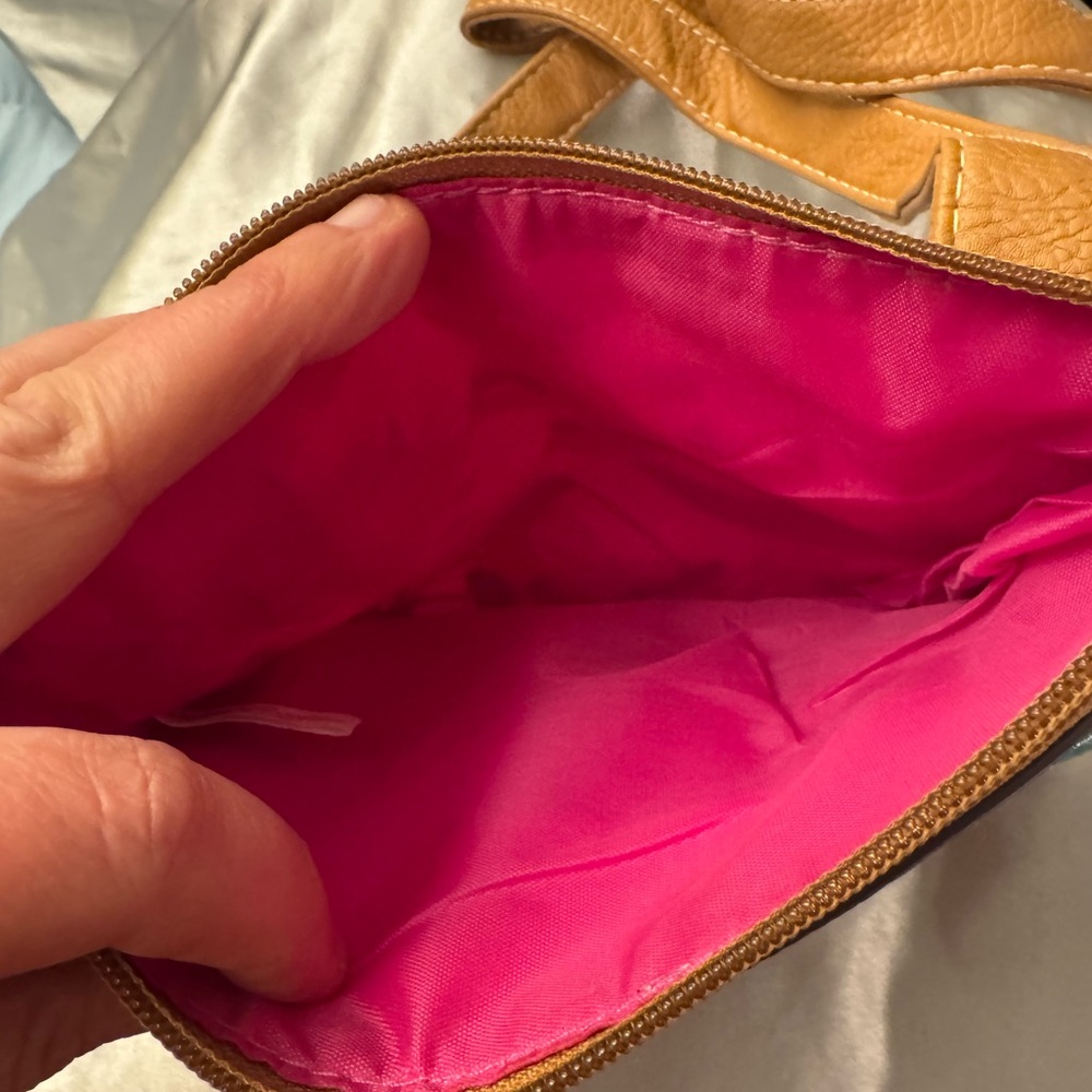 Lily bloom colorful green, pink, blue bird pattern small crossbody purse bag EUC - Picture 6 of 8